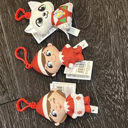 The Elf on the Shelf 3 Mini Clip Plushee Pals - Boy Girl Fox new
