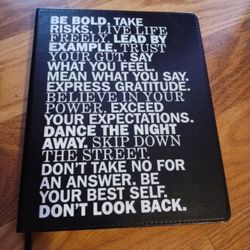 New Be Bold Faux Leather Lined 8" x 10" Journal Notebook