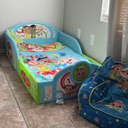 Coco Melon Bed Bean Bag Chair And Toy Organizer 