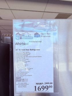 Whirlpool 36 in. 24.5 Cu. Ft. Fingerprint Resistant Stainless Steel French Door Refrigerator