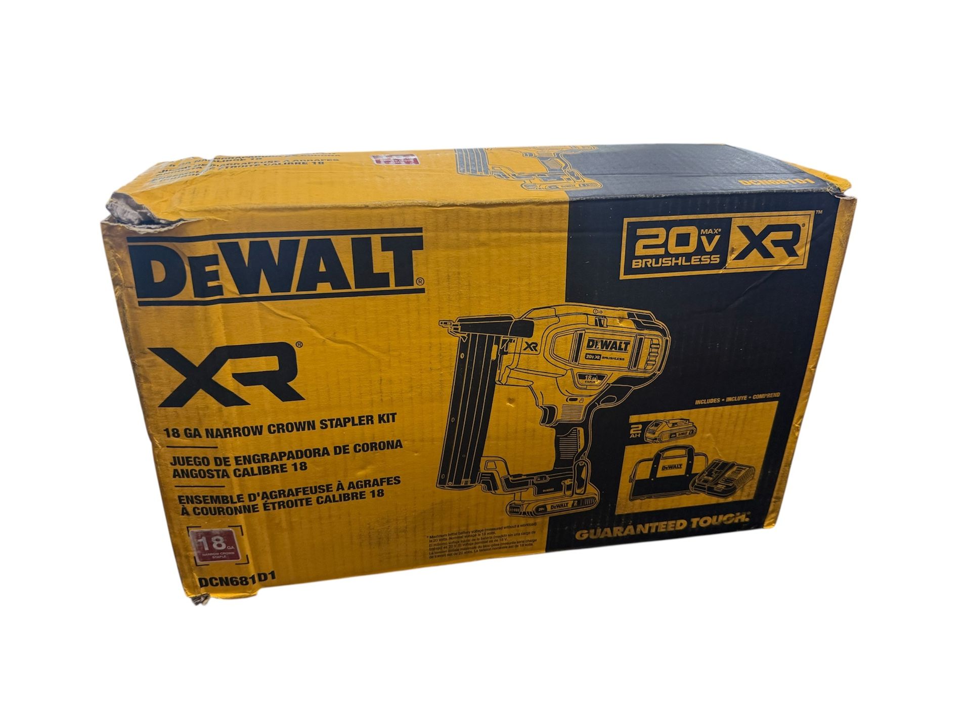 Dewalt DCN681D1 20V 18 GA Cordless Narrow Crown Stapler Kit New