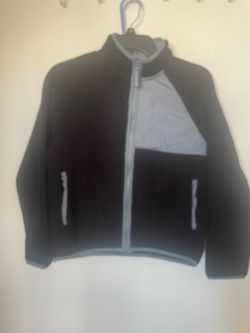 Black and Gray Full-Zip Fleece Jacket