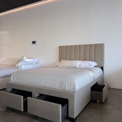 Modern Storage Bed Frame w/ Drawers — 50” Headboard (NEW) 🛏️