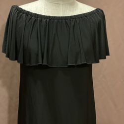 LuLaRoe  L  Black Off the Shoulder Dress w/Ruffles