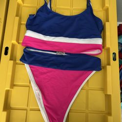 Hot Pink and blue ICON Bikini swimwear size XL (new)