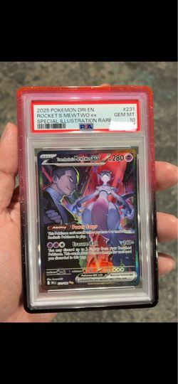 POKEMON ROCKET'S MEWTWO ex 2025 DESTINED RIVALS #231 SPECIAL ILLUS RARE PSA 10