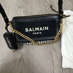 Balmain Bag Gold Black And White Luxury Original