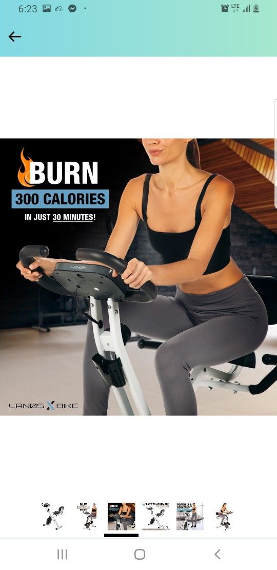 lanos folding exercise bike with 10-level adjustable magnetic resistance | upright and recumbent foldable stationary bike is the perfect workout bike