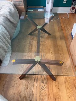Glass mid century modern coffee table