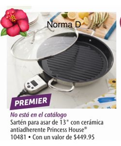 Sartén para asar eléctrico  de cerámica de 13” nuevo en su caja 🌺 princess house 🌺