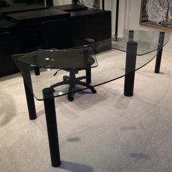 Glass Desk Rare Vintage PostModern Original Design 1980s