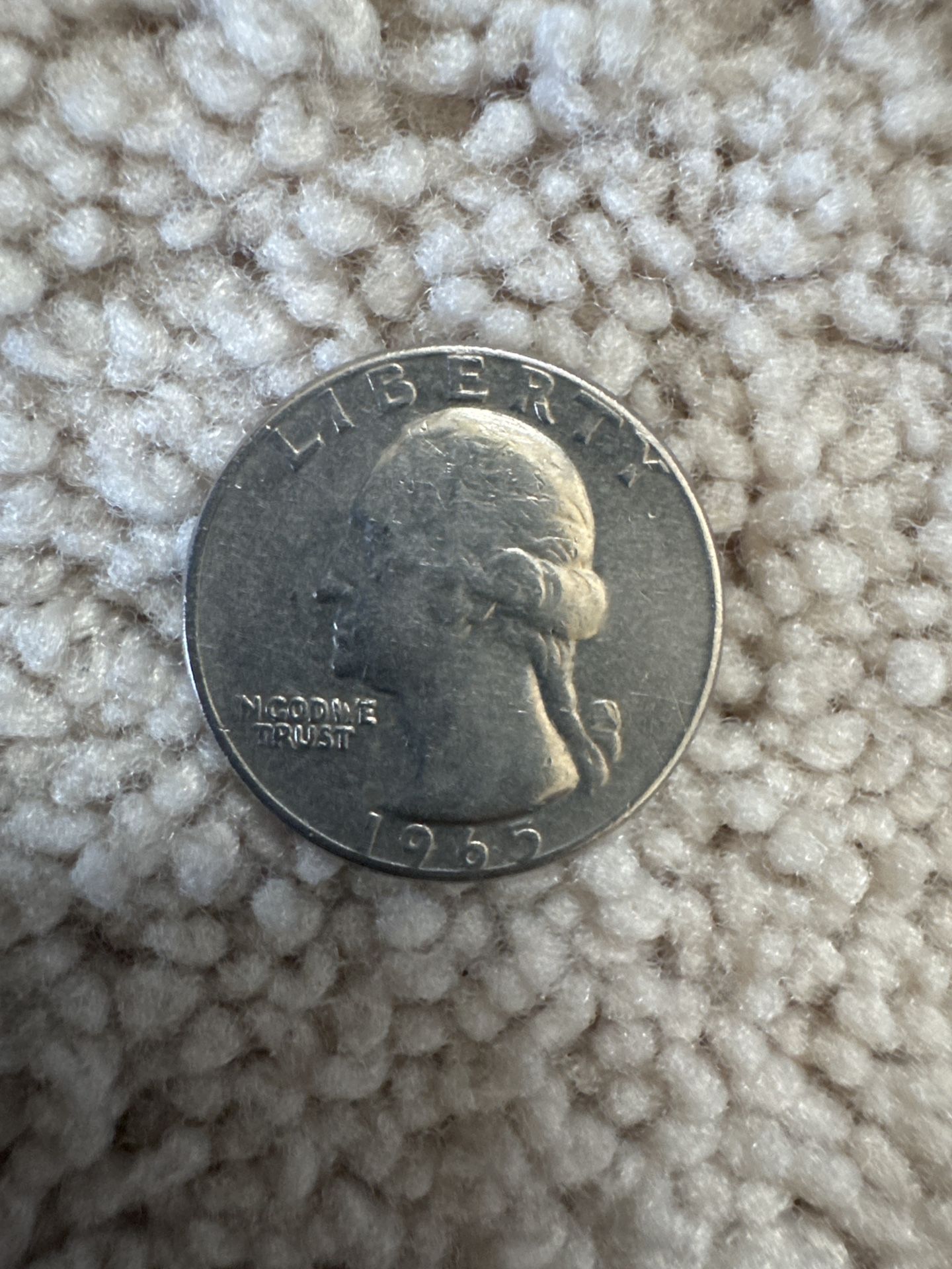 1965 Washington Quarter – Filled “A” Mint Error – Circulated – First-Year Clad Coin