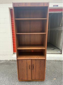 Mid Century Modern Style Bookshelf with Storage Cabinet