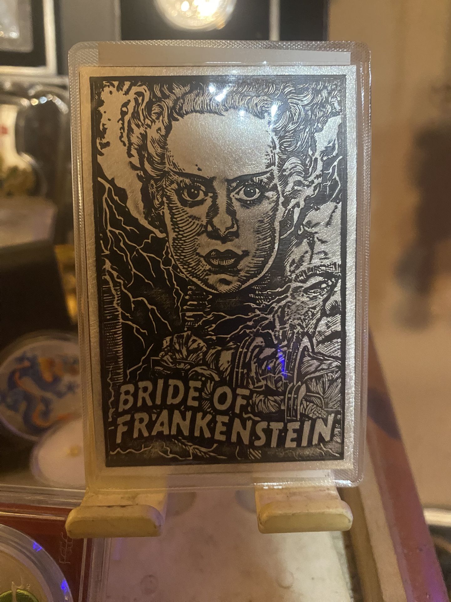 Monster Rods Oz Silver Collectible Bar/Card. Bride of Frankenstein.
