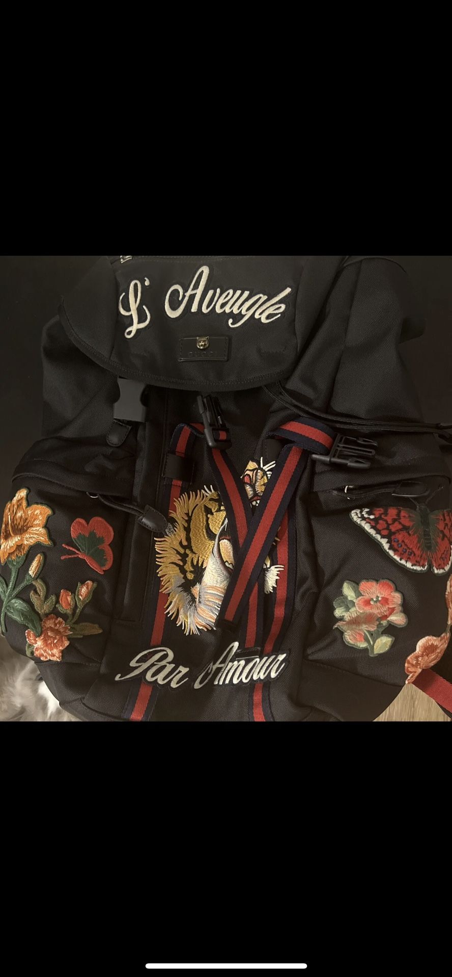 New Without Tag) Gucci Backpack Techno Canvas Embroidered  display picture 3