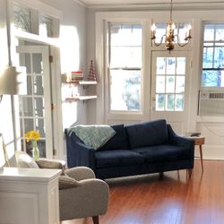 West Elm Blue Velvet Paidge Sofa