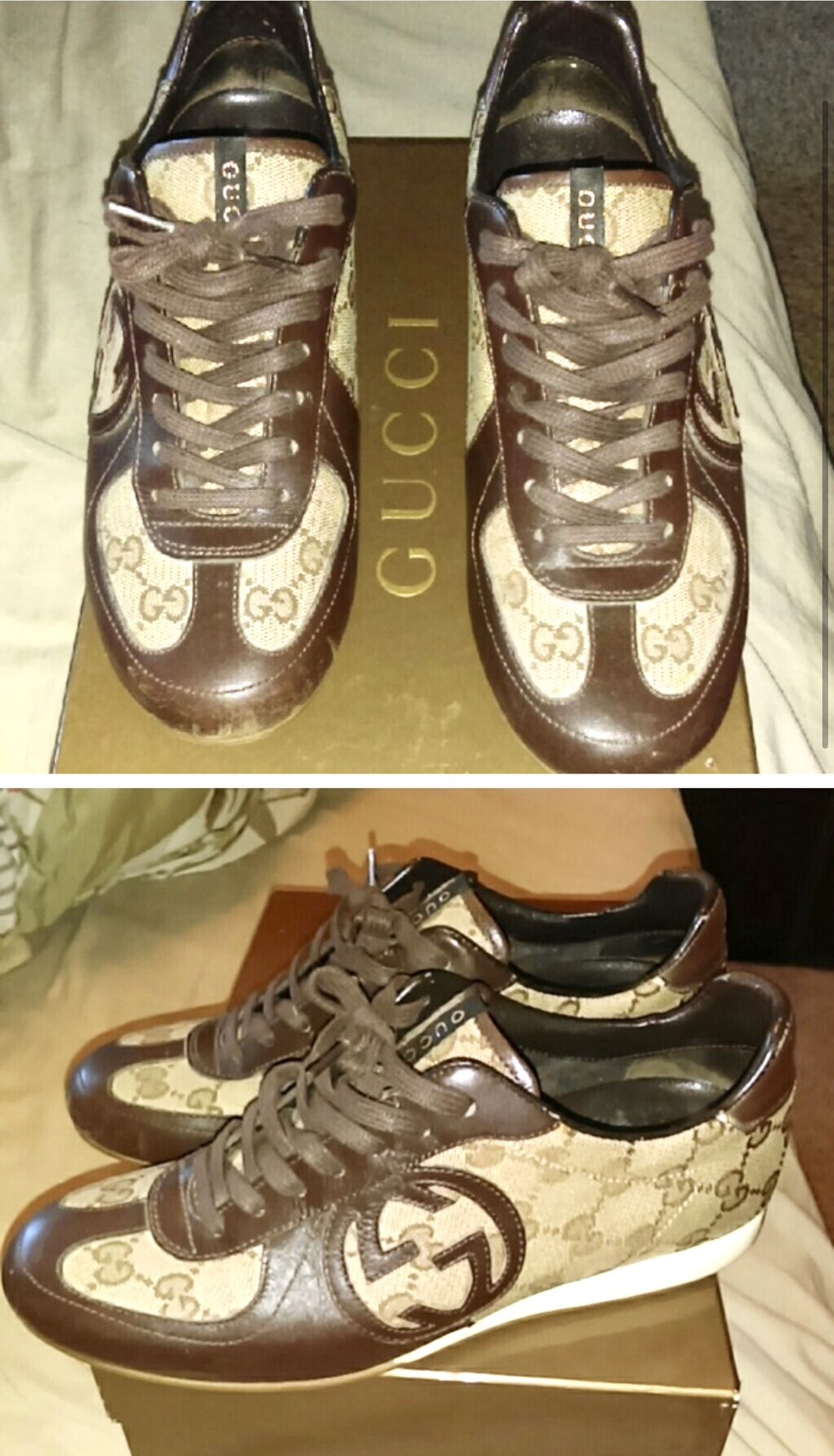 Gucci Monogram Shoes W Original Box Size 7