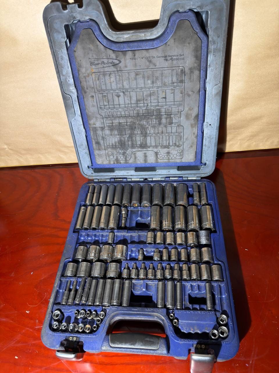 Blue-Point BLPGSSC155 - Combination Drive SAE/ Metric 155 pc General Service