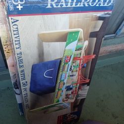 Wooden Activity Table With 50 Pc Train Set