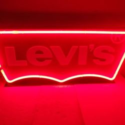 RARE Levi's Jeans Neon Sign LED Light Store Display 46" Double Sided