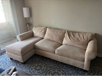Cream/beige corduroy couch