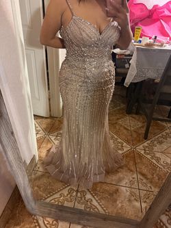 Elegant dress for bride rose gold