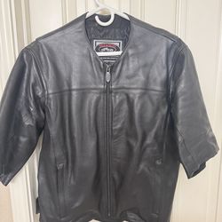 River Road Men’s Leather Short Sleeve Jacket