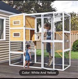 Large Indoor Cat Catio, 4 Tier Outdoor Cat Enclosures House for Cats
