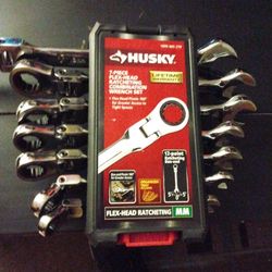 Husky 7 Piece Flex Head Ratcheting Combination Wrench Set MM