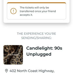 TONIGHT 9/6! - 2 Tix Candlelight 90s Songs Star Theater 