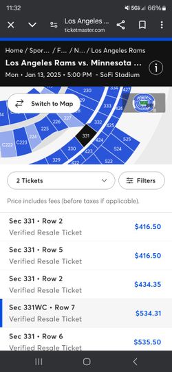Rams Vs Vikings 2 Tickets