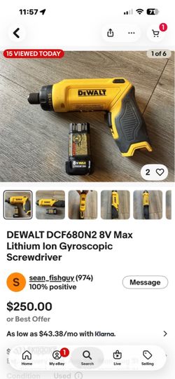 DeWalt 8V Max Cordless gyroscopic Screwdriver with Batteries and Charger