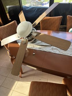 Ceiling Fan With 5 Spings 22 Inches Long, It Has Light.
