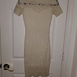 Cream Colored Lace Cocktail Dress Sz Small