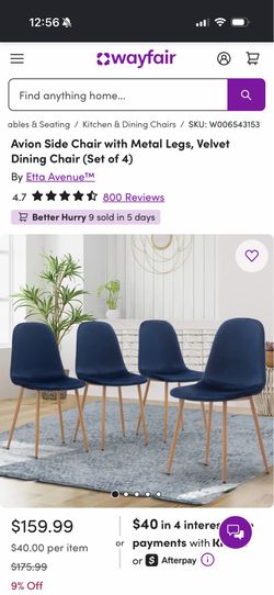 Blue velvet chairs
