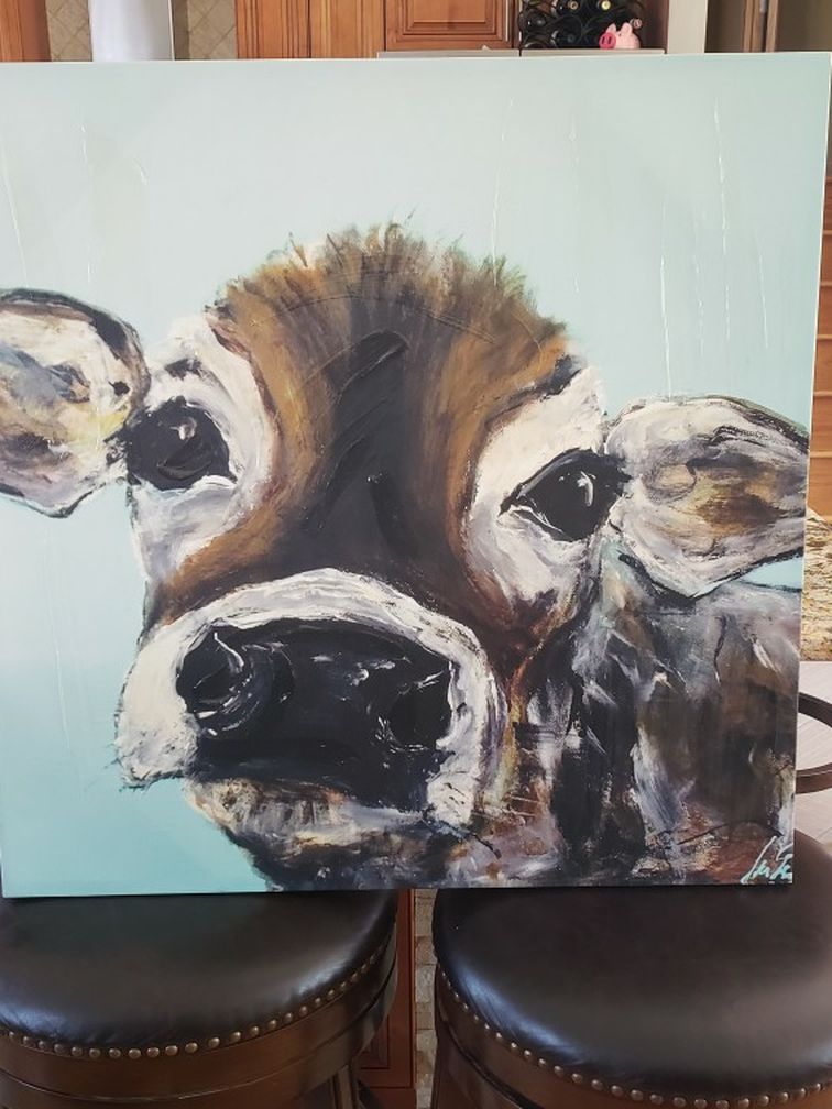 Canvas Cow Oil Painting