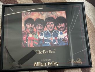 Authentic signed “William Kelley” Beatles poster in frame