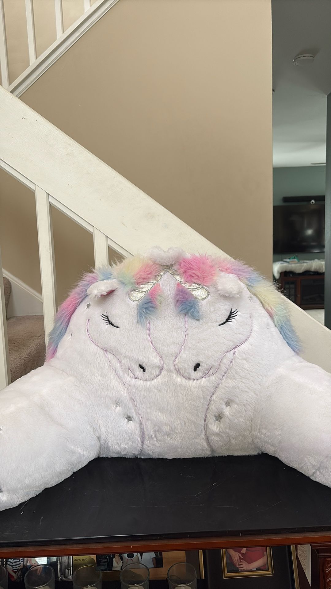 Stuffed unicorn pillow