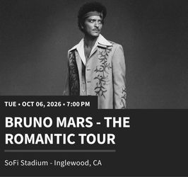Bruno Mars Tickets!!!