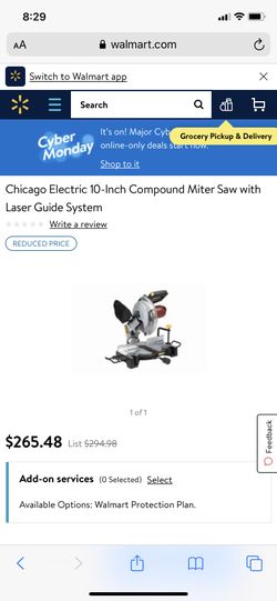 Chicago electric wood cutter with rolling table . 2 extension cords and chalk line