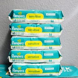 Pampers Sensitive Wipes  5 Packs For $11