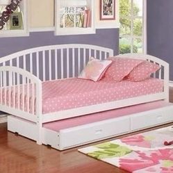 Brand New White Daybed with Pullout Trundle