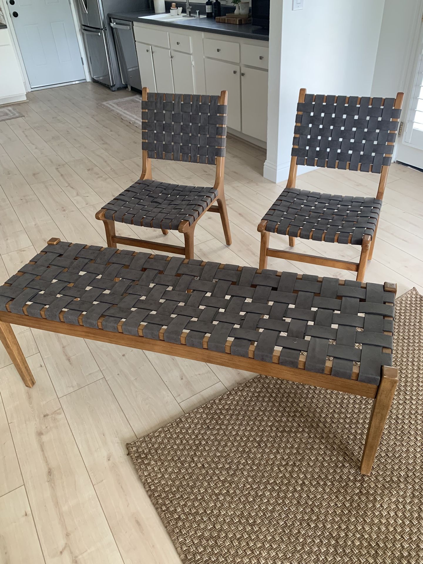 World Market Chair And Bench Set