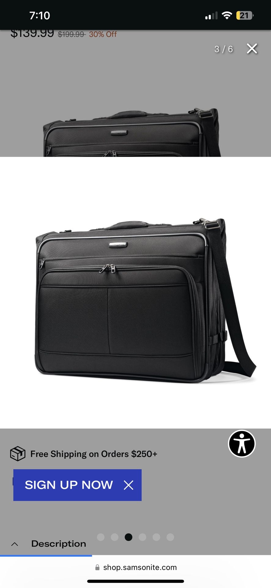 EXB 2.0 ULTRA VALET GARMENT BAG Samnite pre loved in great condition