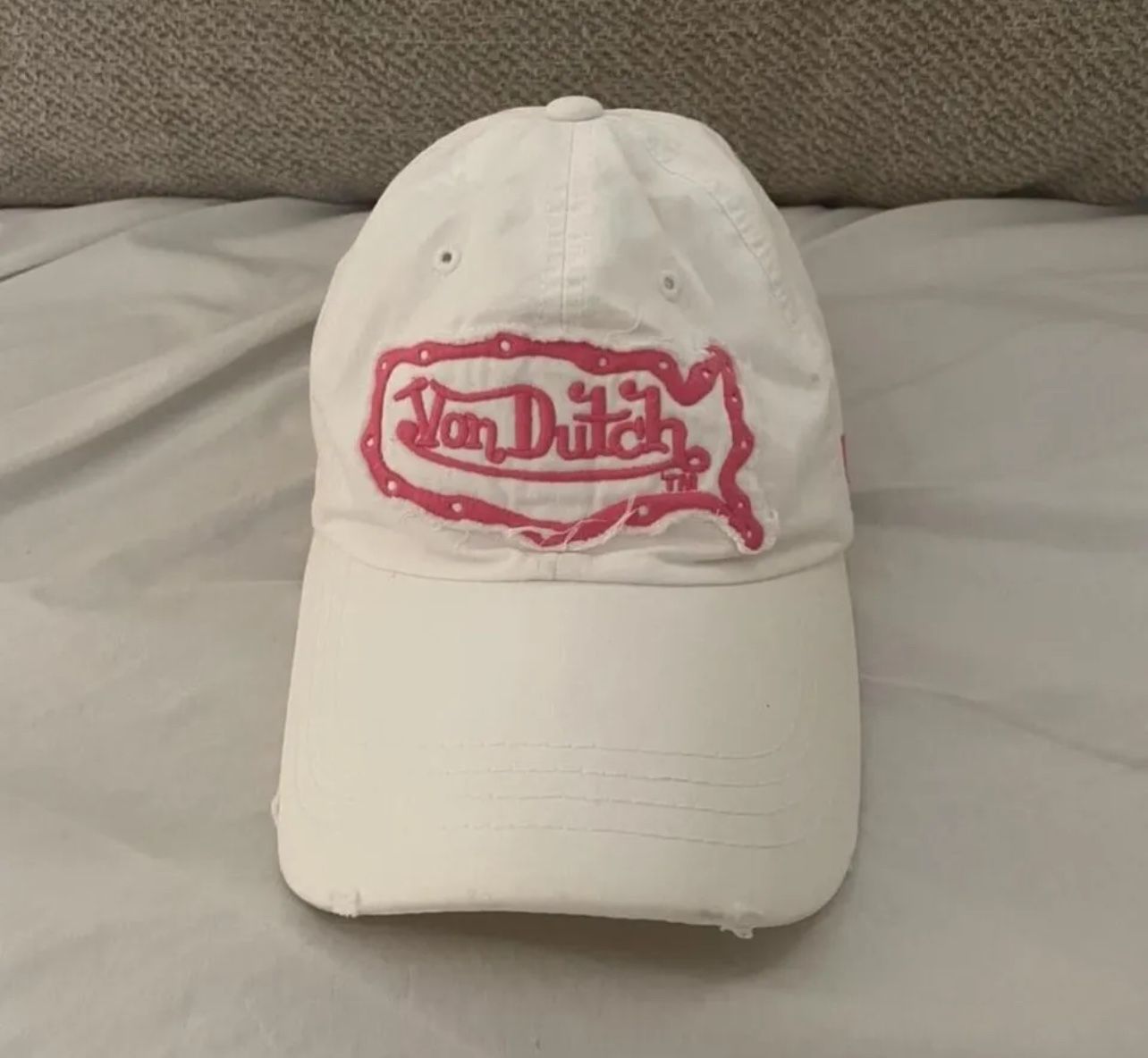 Von Dutch Originals White Pink Dad Hat Cap