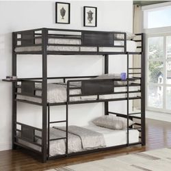 Rogen Metal Twin Triple Bunkbed