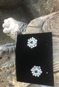 Sterling silver with crystal stud earrings