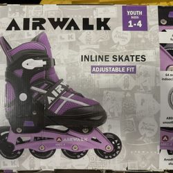 Airwalk Inline Skates Adjustable Fit Plum Purple Youth Sizes 1-4