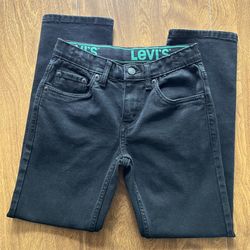 Levi’s 511 Black Dark Wash Adjustable waistband Boys Denim Jeans kids size 10R