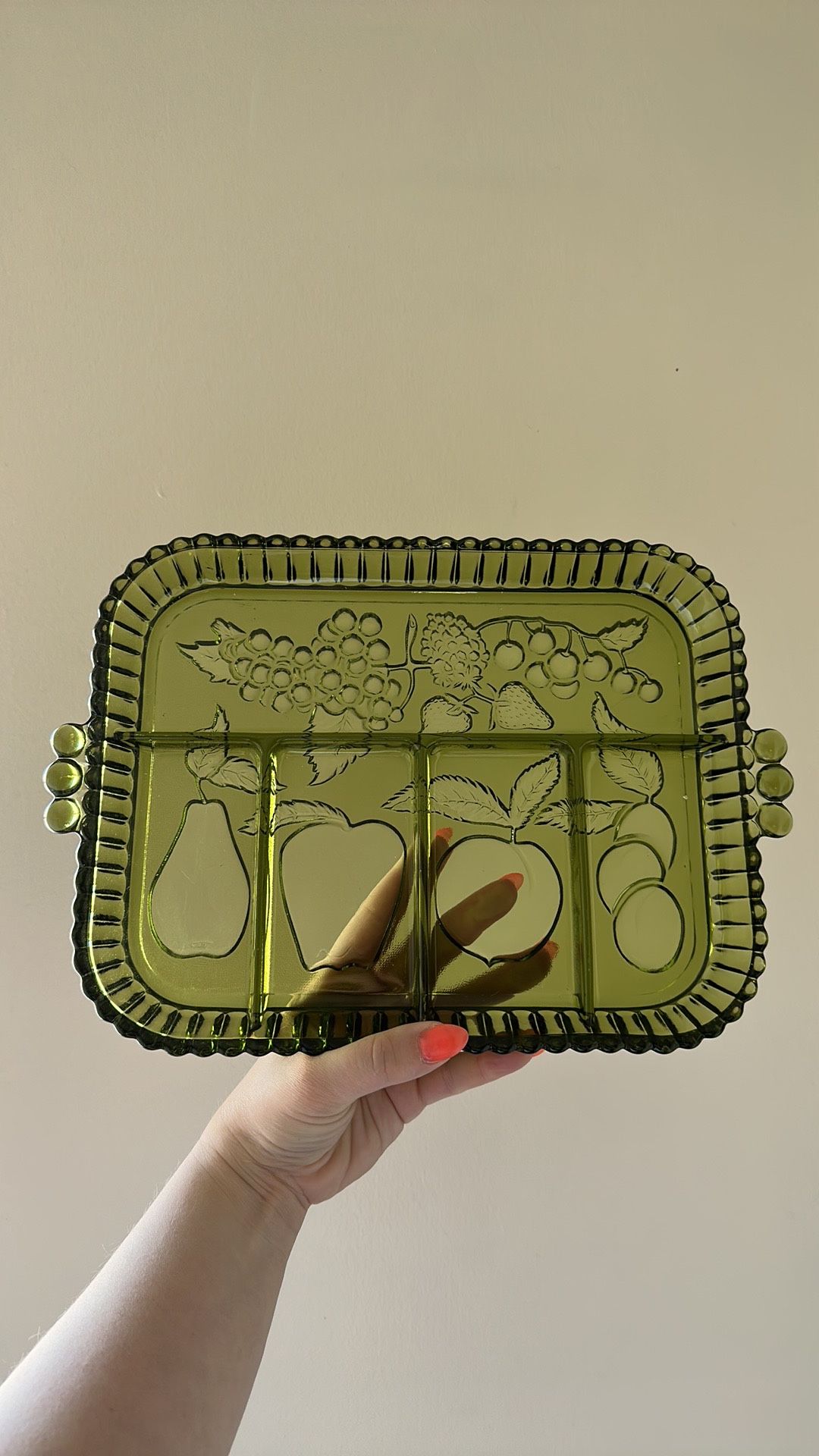 Vintage Indiana Glass Fruit Serving Platter